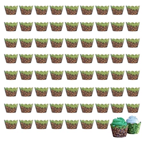 72 Stück Cupcake Toppers Wrappers, Mini Cupcake Förmchen, Cupcake Förmchen für Geburtstagsparty, Babyparty und Gaming-Themenveranstaltungen, Retro 8-Bit Video Game Dekoration 72 Stück Cupcake Toppers Wrappers, Mini Cupcake Förmchen, Cupcake Förmchen für Geburtstagsparty, Babyparty und Gaming-Themenveranstaltungen, Retro 8-Bit Video Game Dekoration von JazRvr