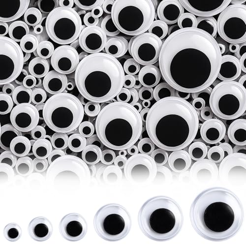 JazRvr 1280 Stück wackelaugen selbstklebend, wackelaugen, kulleraugen selbstklebend, klebeaugen selbstklebend, wackelaugen selbstklebend groß, für Scrapbooking, Handwerk und Spielzeugzubehör von JazRvr