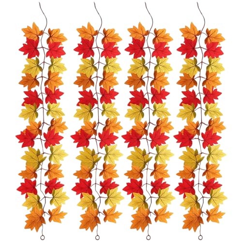 JazRvr 4 Stück Herbstkranz, Blätter Girlande für Herbst Dekoration, Deko Girlande für Haus, Party, Erntedankfest, Hochzeit JazRvr 4 Stück Herbstkranz, Blätter Girlande für Herbst Dekoration, Deko Girlande für Haus, Party, Erntedankfest, Hochzeit von JazRvr