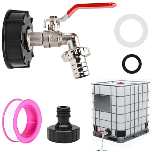 JazRvr 4-teiliges Set Sechskant-Mitteldeckel, 1000 Liter Tankhahn IBC Tank Zubehör, für Wassertank 1000l und IBC Container, robuste Legierung für einfache Installation JazRvr 4-teiliges Set Sechskant-Mitteldeckel, 1000 Liter Tankhahn IBC Tank Zubehör, für Wassertank 1000l und IBC Container, robuste Legierung für einfache Installation von JazRvr