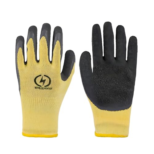 JazRvr Elektriker Handschuhe, Isolierhandschuhe 400 V, Sicherheitshandschuhe, Flammhemmende Arbeitshandschuhe, Rutschfest und Abriebfest, Geeignet für Elektriker und Industriearbeiter von JazRvr