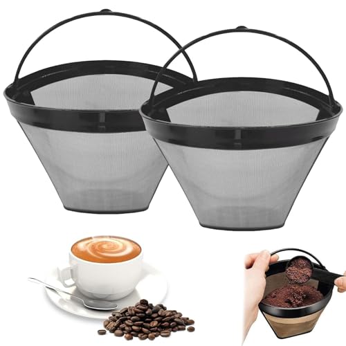 JazRvr Kaffeefilter, 2 Stück faltbare Kaffeefilter Größe 4, wiederverwendbare Dauerfilter für 8-12 Tassen Kaffee, silberne Kaffeefilter mit Edelstahlgewebe, 120 x 87 x 60 mm JazRvr Kaffeefilter, 2 Stück faltbare Kaffeefilter Größe 4, wiederverwendbare Dauerfilter für 8-12 Tassen Kaffee, silberne Kaffeefilter mit Edelstahlgewebe, 120 x 87 x 60 mm von JazRvr