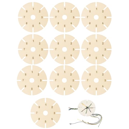 JazRvr Knüpfstern aus Holz, 10 Stück Armbänder Knüpfen Set, Knüpfstern für DIY Handwerk, Perlen Weben Set, Ideal für Geburtstags- und Festivalgeschenke, Durchmesser 8 cm, Dicke 3 mm JazRvr Knüpfstern aus Holz, 10 Stück Armbänder Knüpfen Set, Knüpfstern für DIY Handwerk, Perlen Weben Set, Ideal für Geburtstags- und Festivalgeschenke, Durchmesser 8 cm, Dicke 3 mm von JazRvr