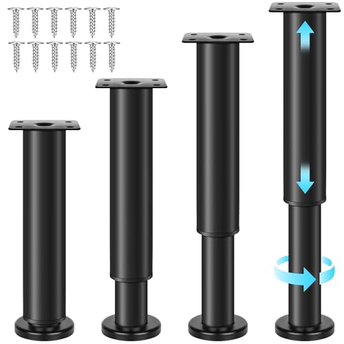 Jazlyvex 4 Stück Möbelfüße Verstellbar,Möbelfüße Metall Schwarz Möbelfüße Höhenverstellbar Möbelfuß (18-30CM) von Jazlyvex
