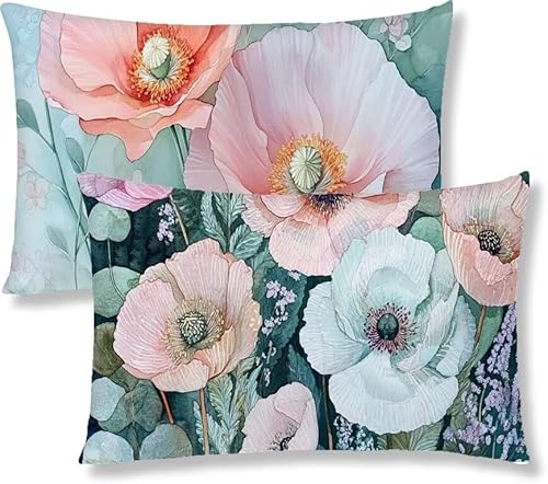 Kissenbezug 40 x 60 Retro Kopfkissen 2er Set Blumen Sofakissen Dekokissen kissenbezüge mit Unsichtbarem Reißverschluss Leinen Langlebige Rechteck Kissenbezüge für Deko Wohnzimmer Schlafzimmer S1-661 Kissenbezug 40 x 60 Retro Kopfkissen 2er Set Blumen Sofakissen Dekokissen kissenbezüge mit Unsichtbarem Reißverschluss Leinen Langlebige Rechteck Kissenbezüge für Deko Wohnzimmer Schlafzimmer S1-661 von Jaznnghh