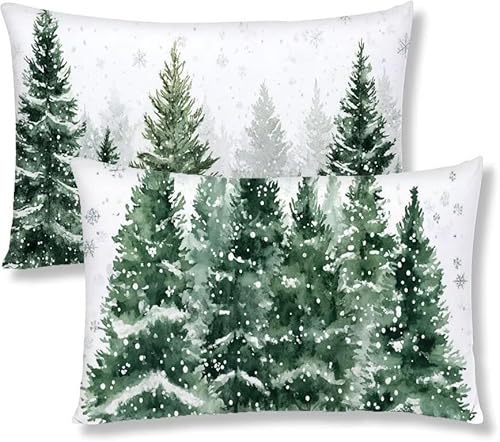 Kissenbezug 40 x 80 Winter Kopfkissen 2er Set Baum Sofakissen Dekokissen kissenbezüge mit Unsichtbarem Reißverschluss Leinen Langlebige Rechteck Kissenbezüge für Deko Wohnzimmer Schlafzimmer S1-655 Kissenbezug 40 x 80 Winter Kopfkissen 2er Set Baum Sofakissen Dekokissen kissenbezüge mit Unsichtbarem Reißverschluss Leinen Langlebige Rechteck Kissenbezüge für Deko Wohnzimmer Schlafzimmer S1-655 von Jaznnghh