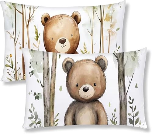 Kissenbezug 60 x 80 Braun Kopfkissen 2er Set Tragen Sofakissen Dekokissen kissenbezüge mit Unsichtbarem Reißverschluss Leinen Langlebige Rechteck Kissenbezüge für Deko Wohnzimmer Schlafzimmer S1-259 von Jaznnghh