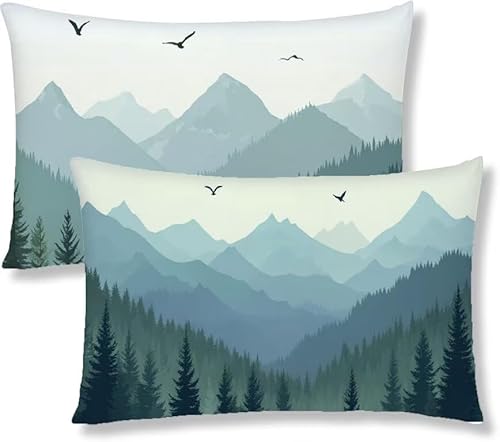 Kopfkissenbezug 40x60 2er Set Kissenbezug Berg Sofakissen Kopfkissen Baum Kissenbezüge Weiche Komfort Samt Dekokissen Doppelseitiges Druckdesign, für Sofa Schlafzimmer Wohnzimmer Kissenhüllen S1-640 Kopfkissenbezug 40x60 2er Set Kissenbezug Berg Sofakissen Kopfkissen Baum Kissenbezüge Weiche Komfort Samt Dekokissen Doppelseitiges Druckdesign, für Sofa Schlafzimmer Wohnzimmer Kissenhüllen S1-640 von Jaznnghh
