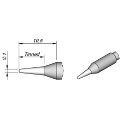 Lötspitze Serie C245, Rundform, C245041/ø1,0mm, gerade Lötspitze Serie C245, Rundform, C245041/ø1,0mm, gerade von Jbc
