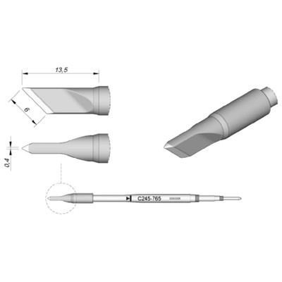 Lötspitze Serie C245 Klingenform, C245765/6,0 x 0,4mm, gerade Lötspitze Serie C245 Klingenform, C245765/6,0 x 0,4mm, gerade von Jbc