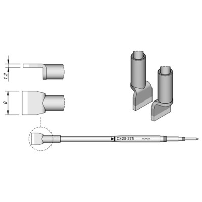 Lötspitze Serie C420, C420275/8,0mm, für Dual-In-Line-IC Lötspitze Serie C420, C420275/8,0mm, für Dual-In-Line-IC von Jbc