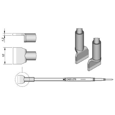 Lötspitze Serie C420, C420276/10,0mm, für Dual-In-Line-IC von Jbc