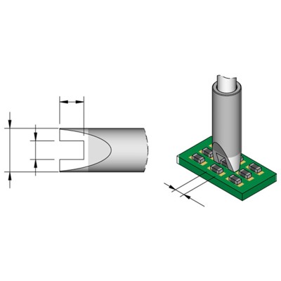 SMD-Entlötspitze Serie C245, C245150/2,2 x 3,5mm, für Chip-Komponenten von Jbc