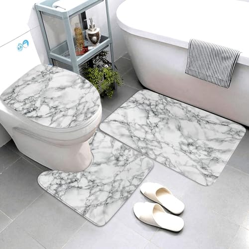 Jbofyee Badezimmerteppich-Set, Badematte + Konturmatte + Toilettensitzbezug, rutschfest, weiche Mikrofaser, für Badewanne, Dusche, Dekoration, maschinenwaschbar Jbofyee Badezimmerteppich-Set, Badematte + Konturmatte + Toilettensitzbezug, rutschfest, weiche Mikrofaser, für Badewanne, Dusche, Dekoration, maschinenwaschbar von Jbofyee
