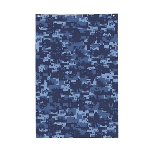Jbyjbx Blaues Camouflage-Muster, Druck, 90 x 60 cm, Frühlings- und Sommerseitenmuster, Gartenflagge, Büro, Terrasse, Veranda, Hof, Dekoration von Jbyjbx