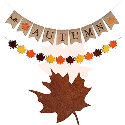 1 Hello Autumn Letter Burlap Banner and 1 Maple Leaf Girlande Hanging Banner for Autumn Decorations Thanksgiving Festival Party Herbst Ernte Wimpelkette Home Decor 1 Hello Autumn Letter Burlap Banner and 1 Maple Leaf Girlande Hanging Banner for Autumn Decorations Thanksgiving Festival Party Herbst Ernte Wimpelkette Home Decor von Jc.upin