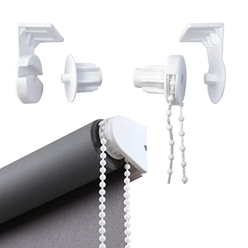 Rollo-Beschläge, 25 mm kindersicher, Kunststoff-Ersatzrollo, Ersatz-Reparatur-Set, Vorhang-Rollo-Zubehör mit Perlenketten-Ersatz-Set für Gardinenstangen, Rollohalterungen von Jc.upin