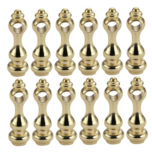 12pcs Galerie Schiene 0, 5 x 1, 7 Golden Legierte Schelfschiene robuste Metallspindeln für Treppen, Regale, Weinschrank, Zaun, Möbel von Jcasbdn