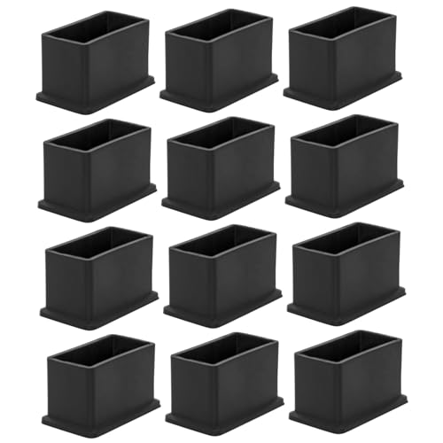 12pcs Stuhl Bordbodenschutz Rechteck, 30x15 mm Nicht rutschernde Stuhlbeinkappen, Verschleißschutzschutz für Trainingsausrüstung Sofa Regalmöbel von Jcasbdn