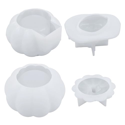 2pcs Kürbisform Witch Hut Blatt Kürbis Silikonformen Flexible Easy Freisetze Gussformen von Jcasbdn