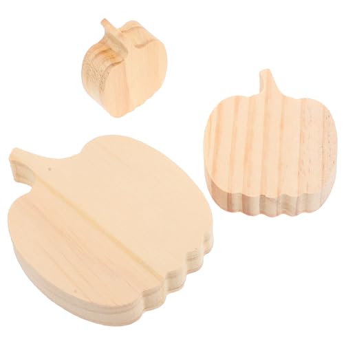3pcs hölzerne Kürbisse für Handwerks unvollendete Handwerkskürbisse Malbares Holzschild für DIY Craft Harvest Party Home Stufe -Tablett von Jcasbdn