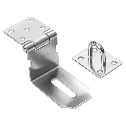 4 -Zoll -Vorhängeschloss HaSP, 90 Grad Edelstahl -Vorhängeschlossverriegelung, stumme Hasp -Verriegelung für Schrank, Tür, Fenster, Schublade und Aufbewahrungsbox 4 -Zoll -Vorhängeschloss HaSP, 90 Grad Edelstahl -Vorhängeschlossverriegelung, stumme Hasp -Verriegelung für Schrank, Tür, Fenster, Schublade und Aufbewahrungsbox von Jcasbdn