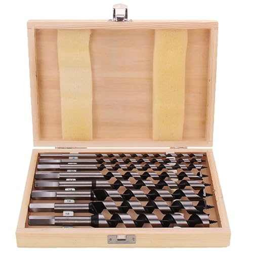 8pcs Twist Drill Bit Set, 9 Zoll lang 6-20 mm robuster Holzschnecken-Bohrer-Bit-Set mit Holzkiste für Metallbearbeitung, Holzbearbeitung von Jcasbdn