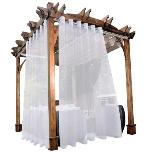 Jcasbdn 2 Panel im Freien im Freien 52 x 84 Zoll Halbscheide Polyester wasserdichte weiße Outdoor-Vorhänge für Terrasse Pergola Balkon Pool Innenräume Jcasbdn 2 Panel im Freien im Freien 52 x 84 Zoll Halbscheide Polyester wasserdichte weiße Outdoor-Vorhänge für Terrasse Pergola Balkon Pool Innenräume von Jcasbdn