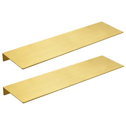 Jcasbdn 2pcs Metall-Wandregal, 16 x 5 Zoll gebürsteten goldenen Duschkaddy, Anti-Korrosion-Display-Regal für Schlafzimmer, Wohnzimmer, Badezimmer, Büro, Laden von Jcasbdn