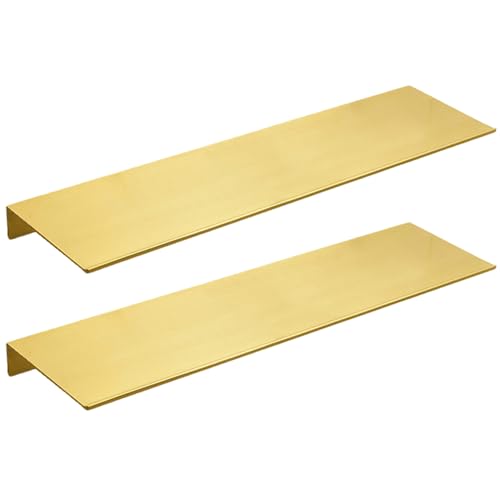 Jcasbdn 2pcs Metall-Wandregal, 16 x 5 Zoll gebürsteten goldenen Duschkaddy, Anti-Korrosion-Display-Regal für Schlafzimmer, Wohnzimmer, Badezimmer, Büro, Laden von Jcasbdn