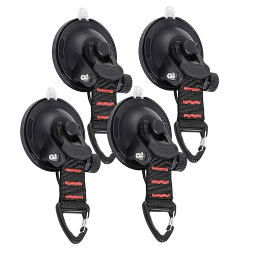 Jcasbdn 4PCS -Saugnäpfelhaken wiederverwendbare Heavy -Duty -Saugnapfbecher mit Schnalle -Ladung von bis zu 22 Pfund für RV -Markisen -Campingfenster von Jcasbdn