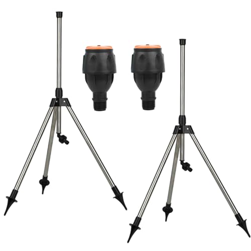 Jcasbdn 4pcs/Set rotierender Stativsprinkler, 360 ° rotierende Sprinkler mit Teleskop -Metallstativ für große Bereiche, Garten, Garten, Rasen von Jcasbdn