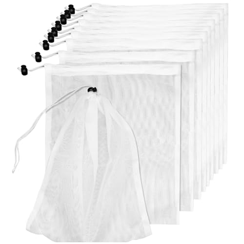 Jcasbdn Pool -Vakuumbeutelersatz, 10pcs 11, 4x5, 5 Feinnetzbeutel, Pool -Vakuumnetz mit Pull & Lock -Kabel für Pools Aquarien Teiche von Jcasbdn