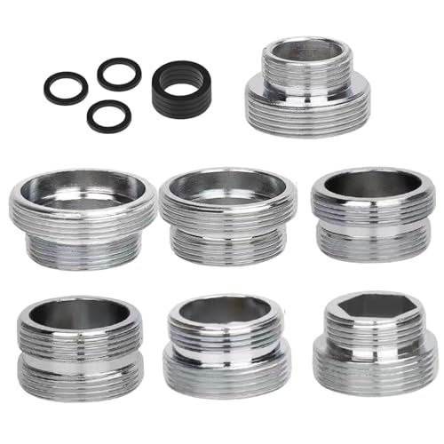 Jcasbdn Wasserhahnadapter, 7pcs 16-28 mm bis 22 mm Waschbeckenhahnadapter für Gartenschlauch, Wasserfilter, Standardschlauch über Diverter von Jcasbdn