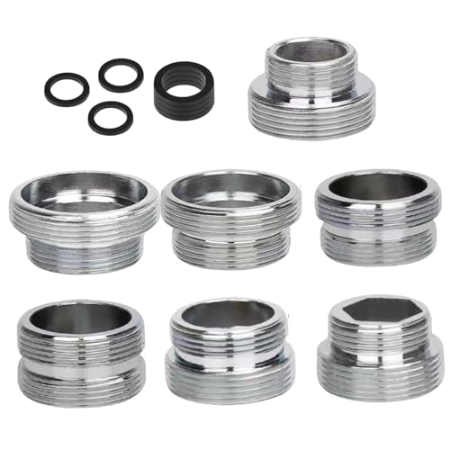 Jcasbdn Wasserhahnadapter, 7pcs 16-28 mm bis 22 mm Waschbeckenhahnadapter für Gartenschlauch, Wasserfilter, Standardschlauch über Diverter von Jcasbdn