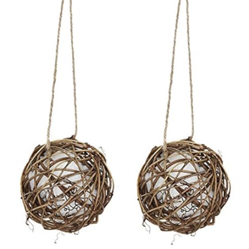 Kolibri-Nest, 2 Stück, 9, 9 cm, Kolibri-Nistball mit Seil zum Aufhängen und Haken, Rattan, Nistmaterial, gefüllt Kolibri-Nest, 2 Stück, 9, 9 cm, Kolibri-Nistball mit Seil zum Aufhängen und Haken, Rattan, Nistmaterial, gefüllt von Jcasbdn