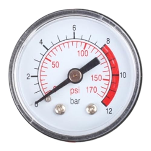 Luftdruckmesser, 0-12 BAR/0-170PSI 1, 7 Zoll Luftkompressor-Druckanzeige, ideal für pneumatische Geräte Luftdruckmesser, 0-12 BAR/0-170PSI 1, 7 Zoll Luftkompressor-Druckanzeige, ideal für pneumatische Geräte von Jcasbdn