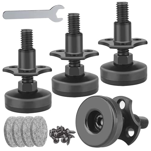Möbelstufe 4PCS 3/8-16 Gewinde Nivelling Füße Verstellbare Möbelfüße mit Schrauben- und Schraubenschlüssel Hochleistungs-Kohlenstoffstahl-Nivellierung für Tischstuhlsofa Schreibtisch von Jcasbdn