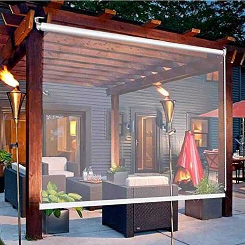 Jcnfa- Seitenzug- & Springrollos Rollos PVC Großer Wasserdichter Rollo Transparent für Außenfenster Pergola, PVC-Trennwände Aufrollen Jalousien,170/180/190/200/210cm breit, 110-350cm Höhe von Jcnfa