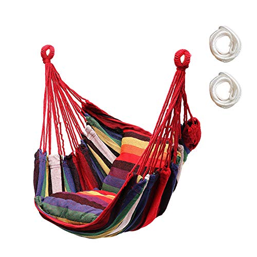 Hängematte Outdoor Premium – Leichte Hängematte für Strand, Garten & Balkon– Perfekt als Camping Zubehör & Hammock für Urlaub, Siesta & Freizeit (Ohne Kissen，Farbe) von Jcocylse