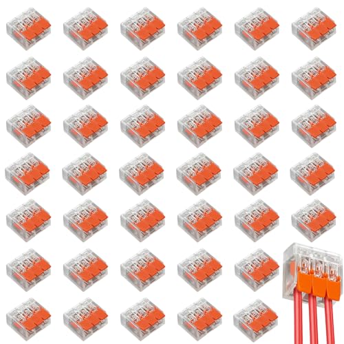 40 Stück Kabelklemmen Elektro, Verbindungsklemmen 3 Polig, Klemmen Für Elektrische Installationen, Kabelverbinder 3 Polig, Lüsterklemmen Für Hausverkabelung Und Automobilbereich 40 Stück Kabelklemmen Elektro, Verbindungsklemmen 3 Polig, Klemmen Für Elektrische Installationen, Kabelverbinder 3 Polig, Lüsterklemmen Für Hausverkabelung Und Automobilbereich von JcvPot