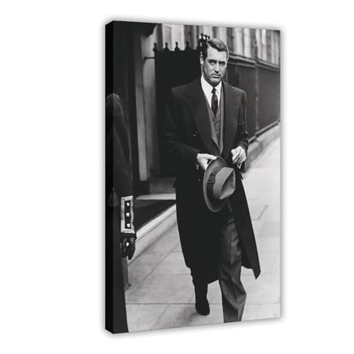 Jdekaec Leinwandposter "Schauspieler Cary Grant 1", Wandkunst, Dekordruck, Bild für Wohnzimmer, Schlafzimmer, Dekoration, Rahmen-Stil, 30 x 45 cm von Jdekaec