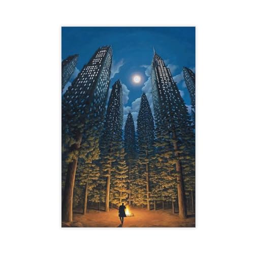 Jdekaec Rob Gonsalves surrealistisches Kunst-Leinwand-Poster, Schlafzimmer-Dekor, Sportlandschaft, Büro, Raumdekoration, Geschenk, ungerahmt, 60 x 90 cm von Jdekaec