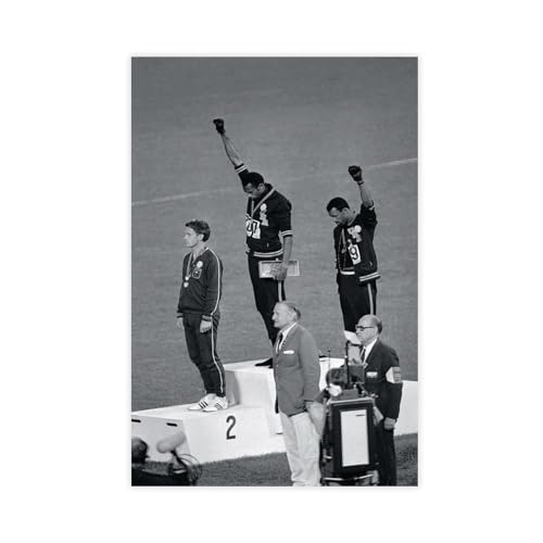 Mexiko Olympische Spiele 1968 Black Power Salute Tommie Smith John Carlos Historische Kunst Leinwandposter Wandkunst Dekordruck Bild Gemälde für Wohnzimmer Schlafzimmer Dekoration ungerahmter Stil 60 von Jdekaec