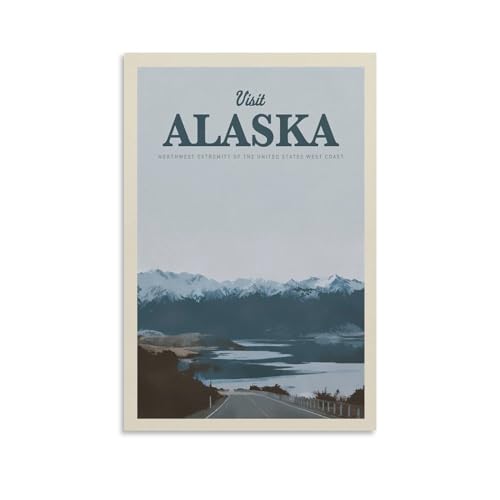 Jdheeh Alaska-Poster auf Leinwand, Vintage-Reise, Wanddekoration, Poster, 20 x 30 cm Jdheeh Alaska-Poster auf Leinwand, Vintage-Reise, Wanddekoration, Poster, 20 x 30 cm von Jdheeh