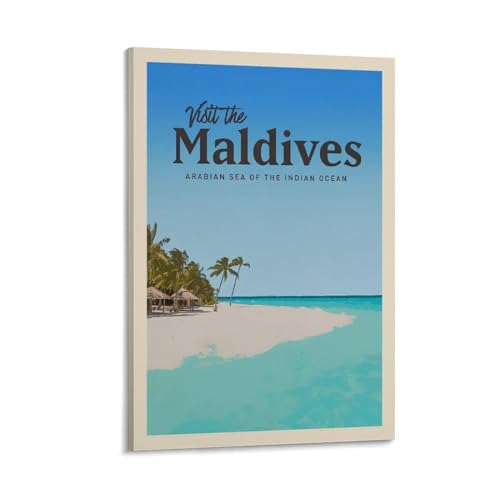 Jdheeh Malediven Vintage-Reiseposter, Leinwand-Kunst-Poster, Wanddekoration, Poster, 60 x 90 cm Jdheeh Malediven Vintage-Reiseposter, Leinwand-Kunst-Poster, Wanddekoration, Poster, 60 x 90 cm von Jdheeh