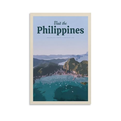 Jdheeh Philippinen-Vintage-Reiseposter, Leinwand-Kunst-Poster, Wanddekoration, Poster, 40 x 60 cm Jdheeh Philippinen-Vintage-Reiseposter, Leinwand-Kunst-Poster, Wanddekoration, Poster, 40 x 60 cm von Jdheeh