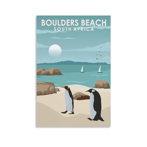 Jdheeh Poster auf Leinwand, Motiv: Boulders, Strand, Südafrika, Reiseposter, Wanddekoration, Poster, 30 x 45 cm Jdheeh Poster auf Leinwand, Motiv: Boulders, Strand, Südafrika, Reiseposter, Wanddekoration, Poster, 30 x 45 cm von Jdheeh