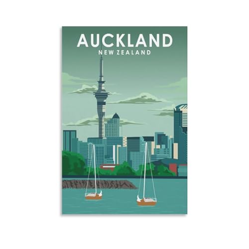 Jdheeh Vintage-Poster auf Leinwand, Motiv: Auckland, Neuseeland, Wanddekoration, Poster, 30 x 45 cm Jdheeh Vintage-Poster auf Leinwand, Motiv: Auckland, Neuseeland, Wanddekoration, Poster, 30 x 45 cm von Jdheeh