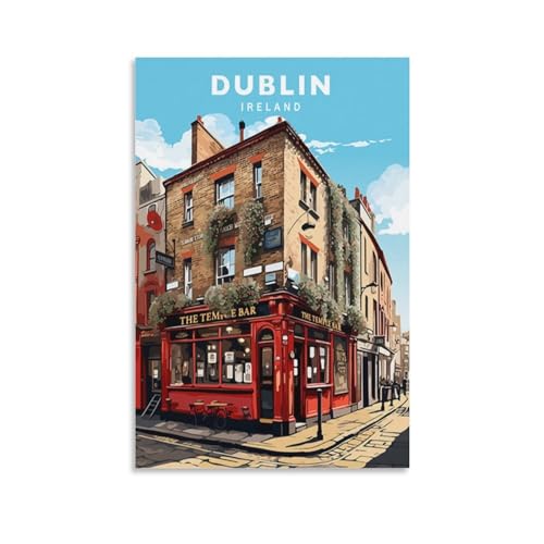 Jdjdu Dublin Vintage-Reiseposter, Geschenk, Wanddekoration, Malerei, Poster, Leinwand, Kunstposter Jdjdu Dublin Vintage-Reiseposter, Geschenk, Wanddekoration, Malerei, Poster, Leinwand, Kunstposter von Jdjdu